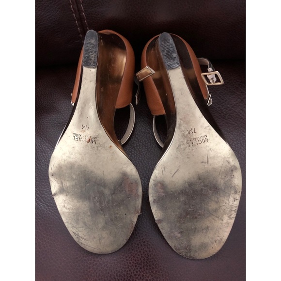 MICHAEL Michael Kors Strappy Gold & Tan Tall Wedge - Picture 3 of 8